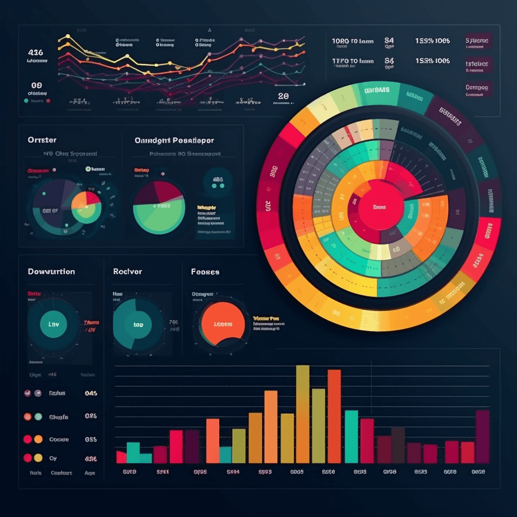 Dashboard displaying charts and graphs
